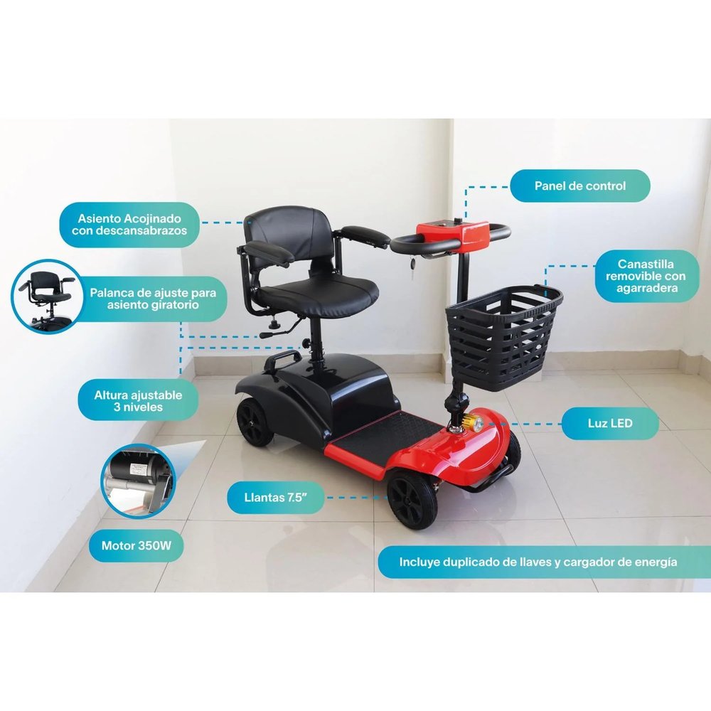 Scooter de Movilidad Eléctrico 4 Ruedas Desarmable vista 6