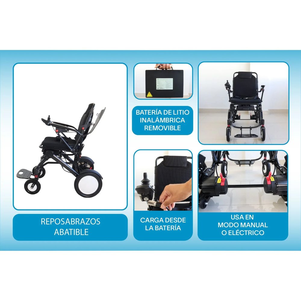 Silla de Ruedas Eléctrica Semi Fibra de Carbono 19 kg vista 4