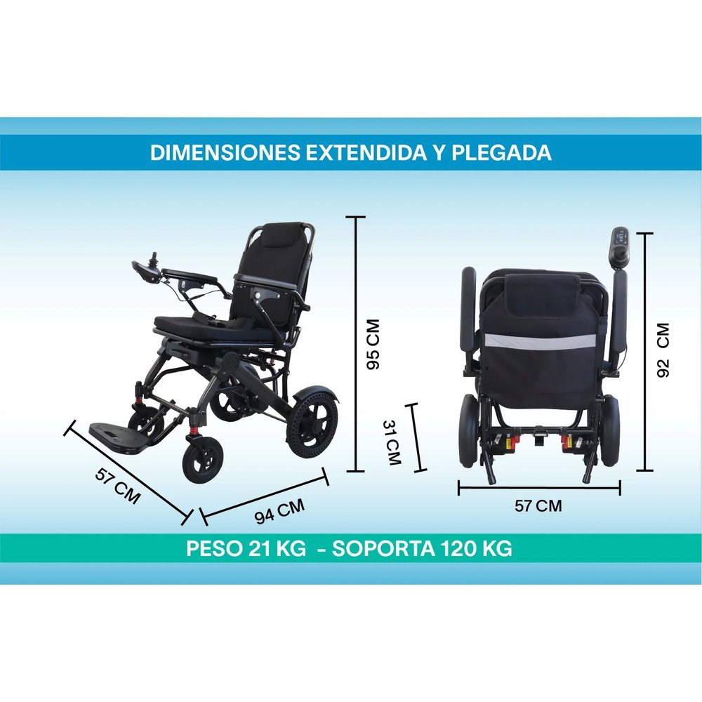 Silla de Ruedas Eléctrica Plegable de Litio Todoterreno vista 3