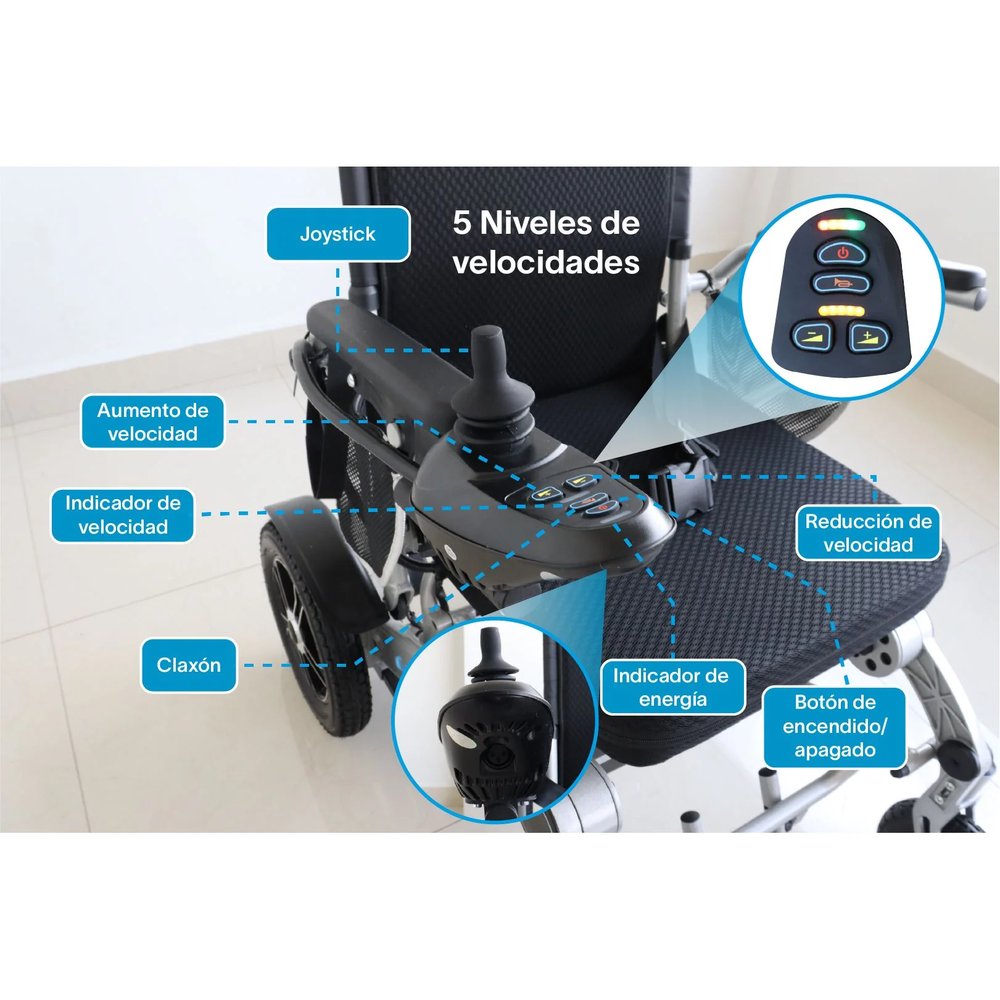 Silla de Ruedas Eléctrica Plegable de Aluminio 28 kg vista 4